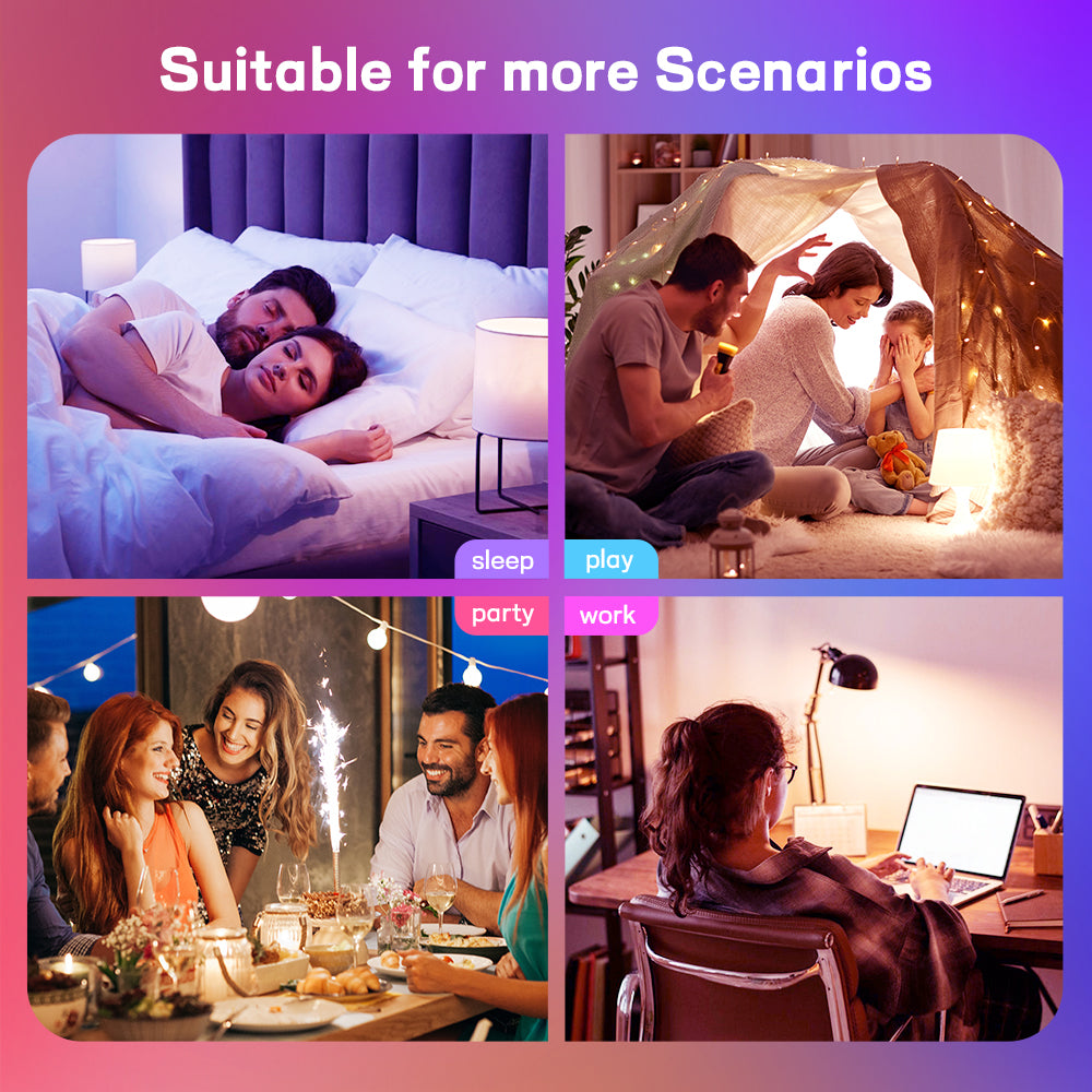 Smart WiFi LED Bulb E26 - RGB+CCT Tunable 15W, 1200LM, Alexa & Google Home Compatible for North America