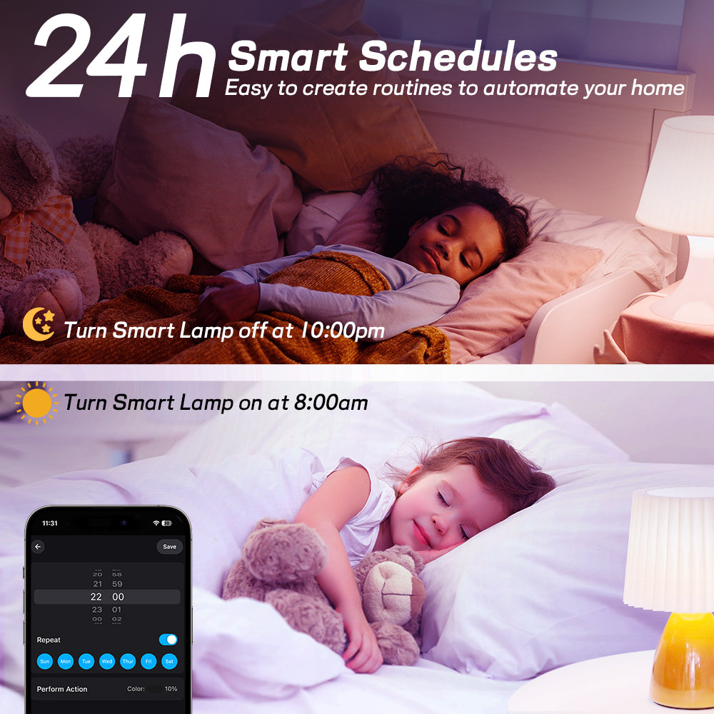 Smart WiFi LED Bulb E26 - RGB+CCT Tunable 15W, 1200LM, Alexa & Google Home Compatible for North America