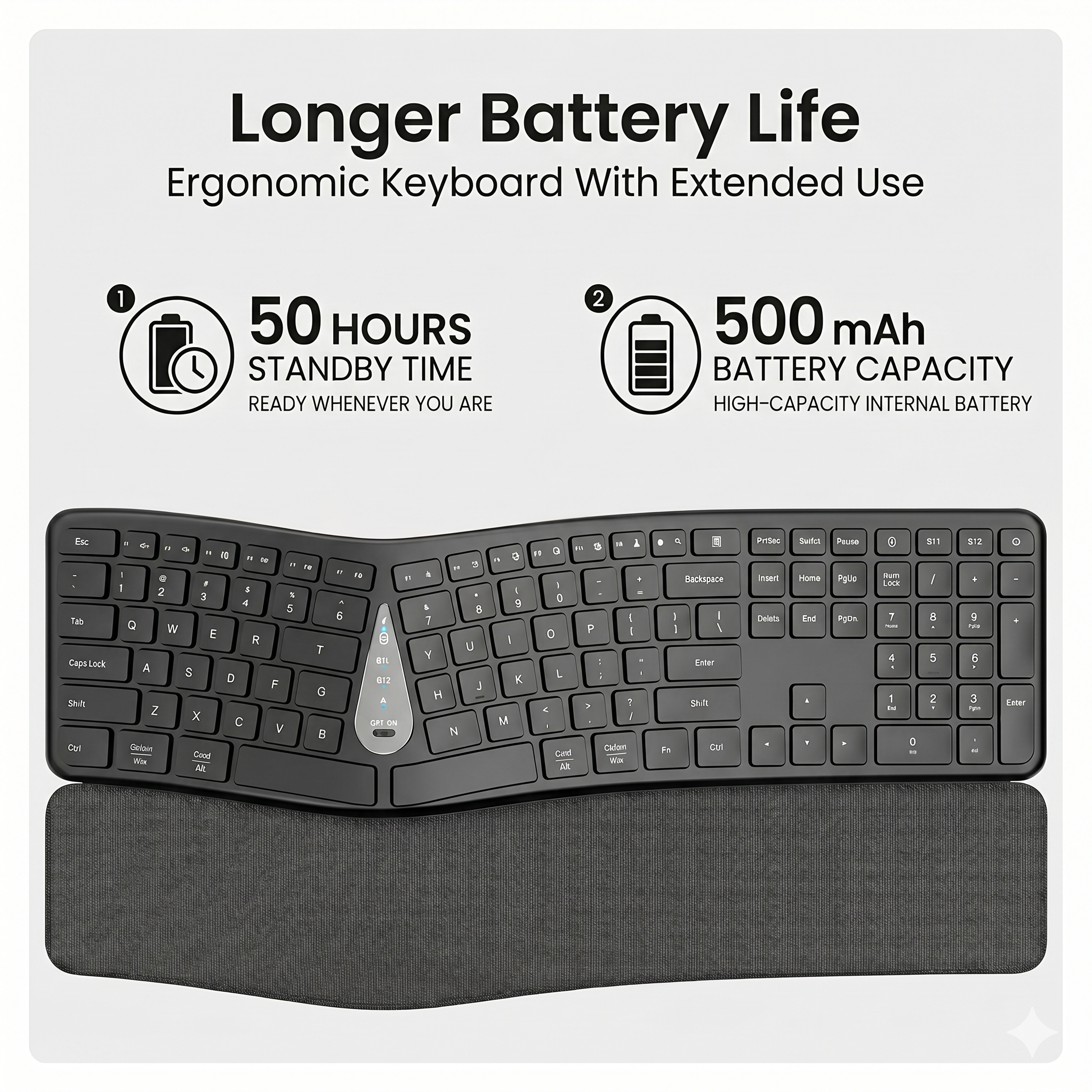 Anrexis Premium Split Ergonomic Wireless Keyboard