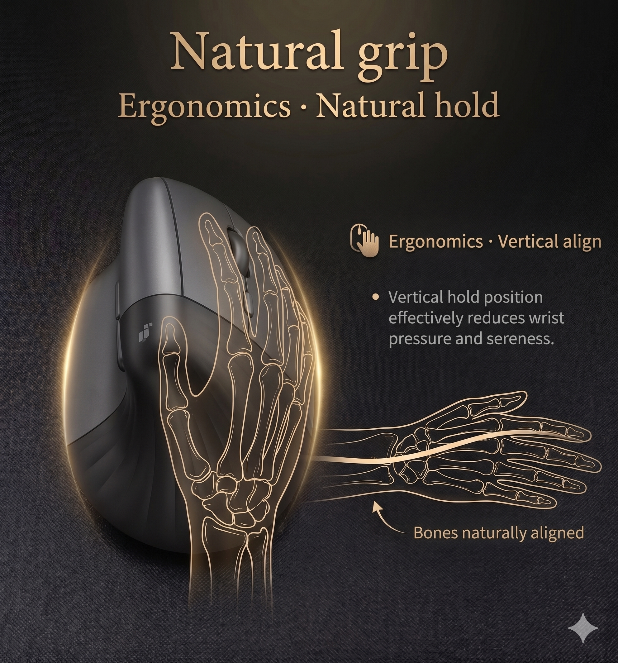 Anrexis Ergonomic Vertical Mouse – Natural Grip Silent Wireless Mouse