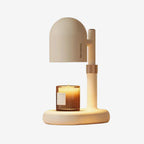 Minimalist white candle warmer lamp with timer controller and two 50W GU10 halogen bulbs.