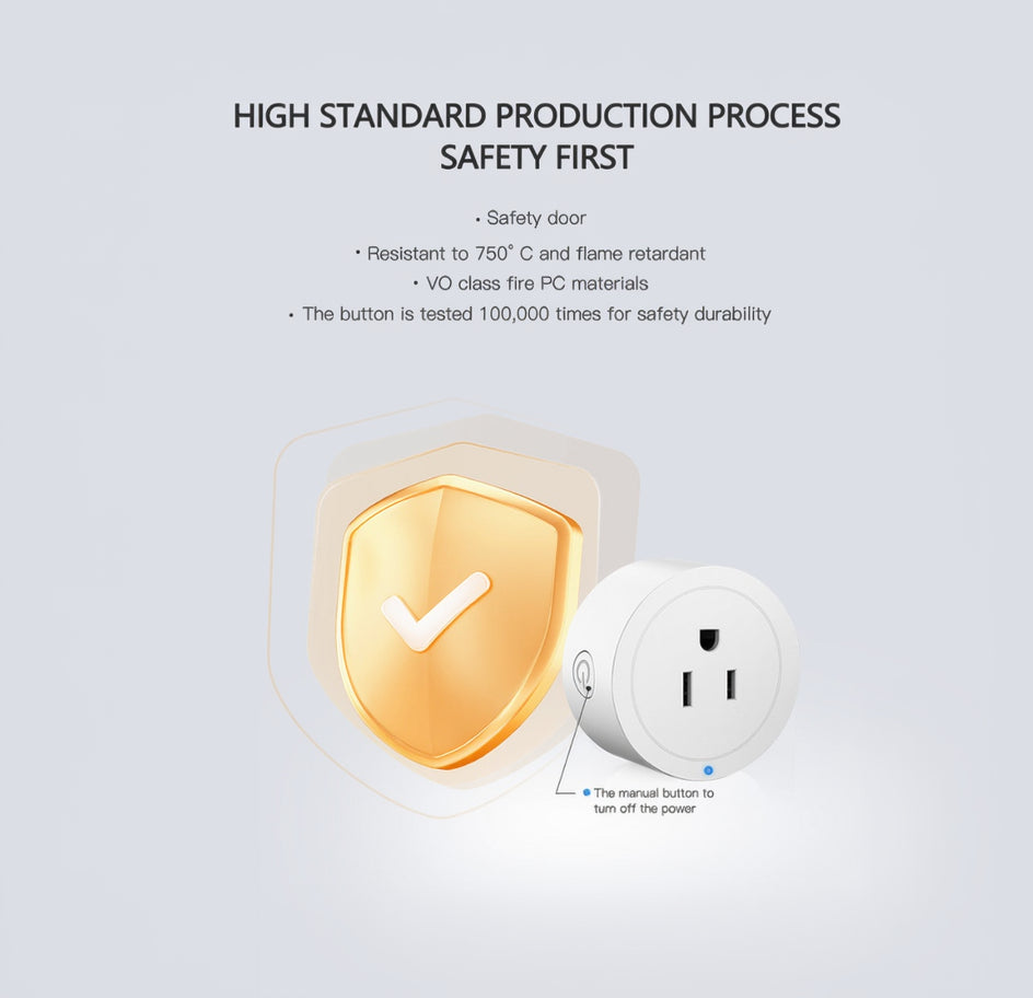 V0 class fire retardant PC material smart plug with safety door and tested power button