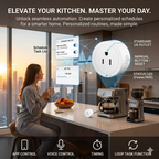 Setting morning coffee maker schedule using smart plug app loop task function in kitchen