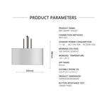 Detailed product parameters and dimensions for 10A WiFi Bluetooth smart socket